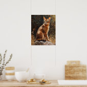 Cute Abyssinian Cat Art Imprimer Poster (Cuisine)