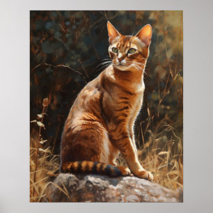 Cute Abyssinian Cat Art Imprimer Poster