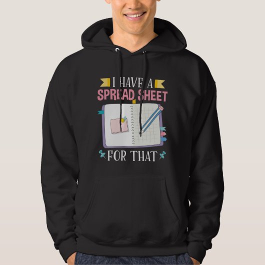 Cute Accounting Student CPA Fun Spreadsheet Hoodie (Voorkant)