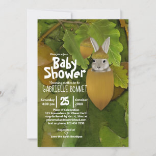 Cute Acorn Baby Bunny Acorneboom Kaart