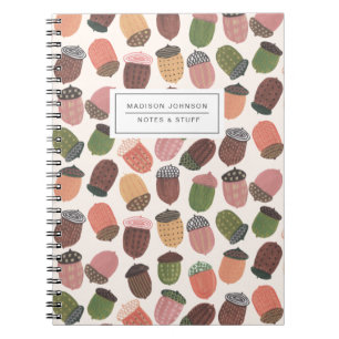 Cute Acorn Girl Birthday roze Notitieboek