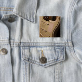 Cute Acoustic Guitar Vierkante Button 5,1 Cm (In situ)