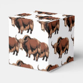 Cute & adorable brown Yak  Bedankdoosjes (Achterkant)