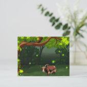 Cute & adorable brown Yak  Briefkaart (Staand voorkant)