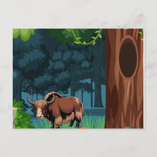 Cute & adorable brown Yak Briefkaart (Voorkant)