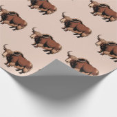 Cute & adorable brown Yak Cadeaupapier (Hoek)