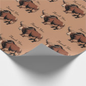 Cute & adorable brown Yak Cadeaupapier (Hoek)