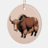 Cute & adorable brown Yak  Keramisch Ornament (Links)