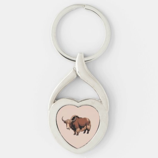 Cute & adorable brown Yak Sleutelhanger (Voorkant)