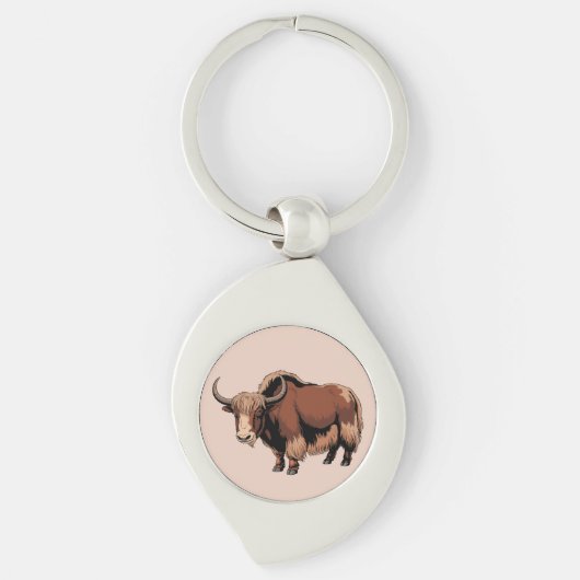 Cute & adorable brown Yak Sleutelhanger (Voorkant)
