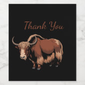 Cute & adorable brown Yak Wijn Etiket (Enkel label)