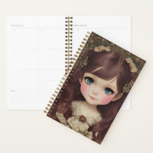 Cute Adorable Style Vintage Chibi Kawaii Girl Art