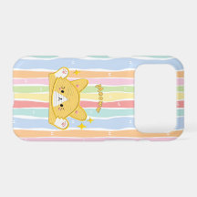 Cute Aesthetic Katten Meoww Pastel Strepen Hoesje