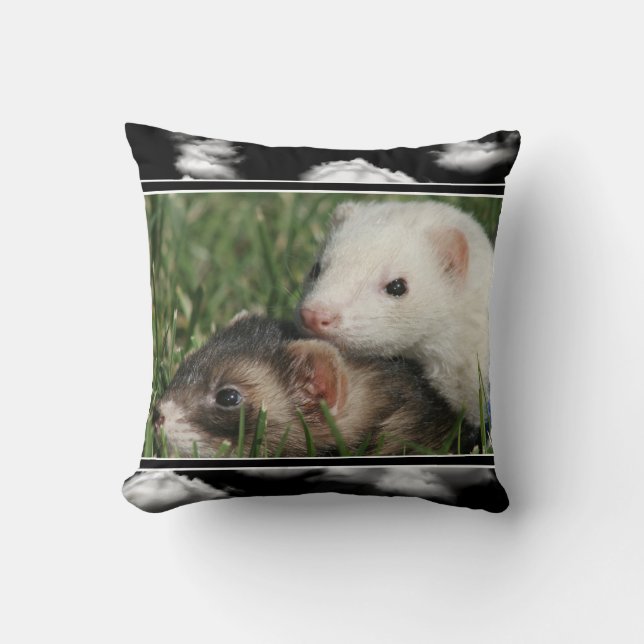 Cute Afbeelding van slapy fretten Kussen (Voorkant)