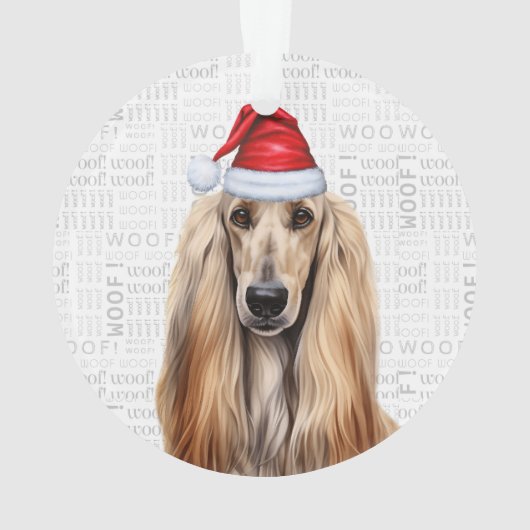 Cute Afghan Hound Dog Holiday Christmas Photo (dos)