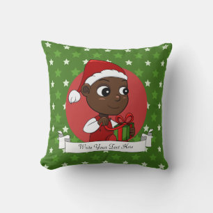 Cute African American baby met een kerstpet Kussen