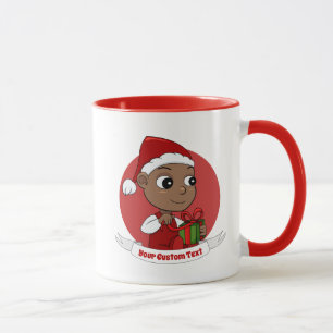 Cute African American baby met een Santa hat Mok