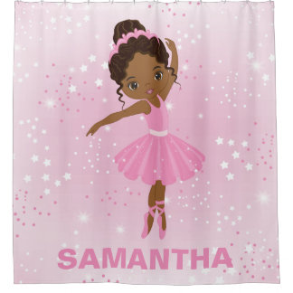 Cute African American Ballerina Douche rideau