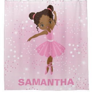 Cute African American Ballerina Shower Curtain Douchegordijn
