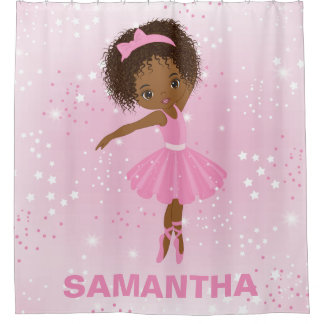 Cute African American Ballerina Shower Curtain Douchegordijn