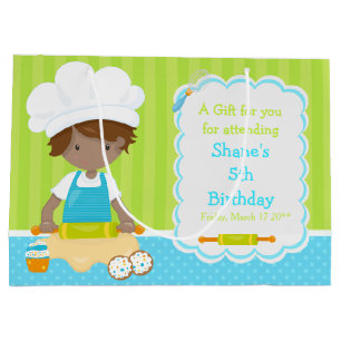 Cute African American Boy Baking Bedankt Groot Cadeauzakje