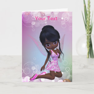 Cute African American Girl Wenskaart Kaart