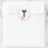 Cute African American Mermaid Round Sticker (Tas)