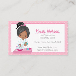 Cute African American Nail Tech Visitekaartje