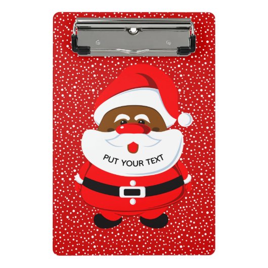 Cute African-American Santa Claus Kerstmis Mini Klembord (Voorkant)