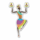 Cute African lady art Sticker (Voorkant)