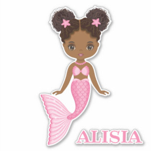 Cute African Mermaid Vinyl Sticker