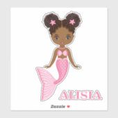Cute African Mermaid Vinyl Sticker (Vel)