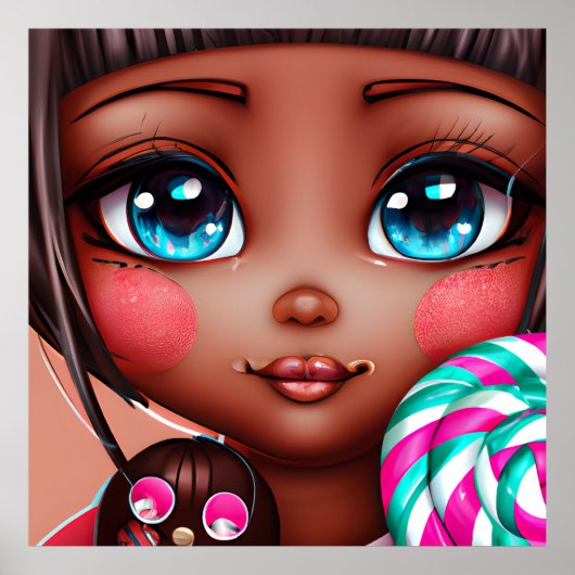 CUTE AFRO SNOEP GIRL POSTER (Voorkant)