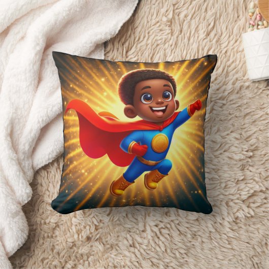 Cute Afro Superhero Jeter Coussin (Couverture)