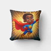 Cute Afro Superhero Jeter Coussin (Recto)