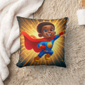 Cute Afro Superhero Jeter Coussin (Couverture)