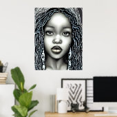 CUTE AFRO VOMAN QUEEN MELANIN POSTER (Thuiskantoor)