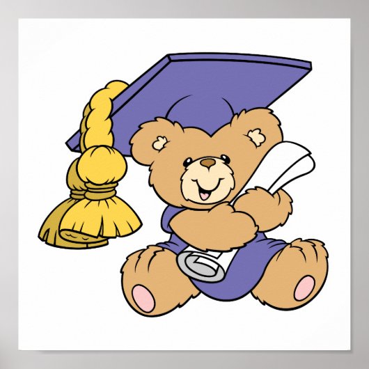 Cute Afstuderen Afstuderen Beer Poster (Voorkant)