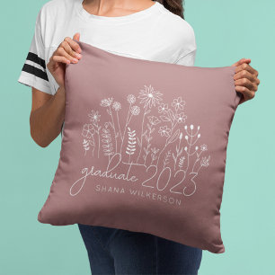 Cute Afstuderen Blooming Wildflower Modern Retro Kussen