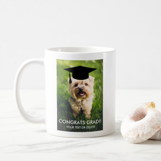 Cute Afstuderen Gift Funny Dog Lover Aangepaste fo Koffiemok (Met donut)