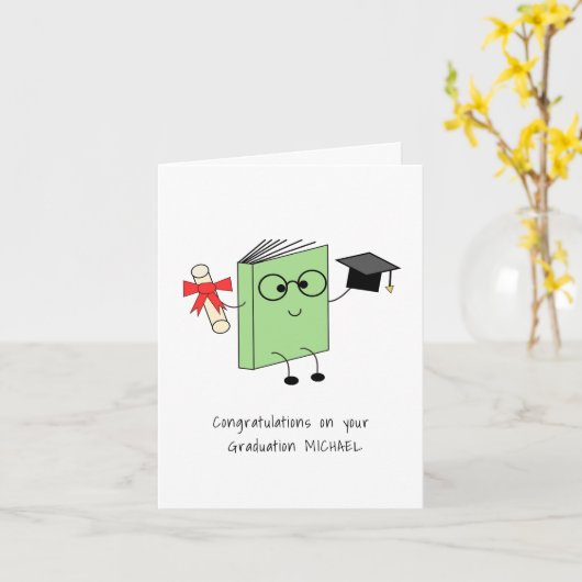 Cute Afstuderen Kaart (Gele Bloem)