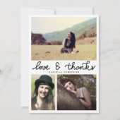 Cute Afstuderen Love and Bedankt Script Three Phot (Voorkant)