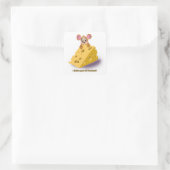 Cute Afstuderen Swiss Cheese Vierkante Sticker (Tas)