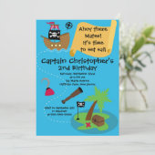 Cute Ahoy Mates Invitations Pirate Birthday Party (Debout devant)
