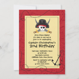 Cute Ahoy Mates Pirate Birthday Party Kaart