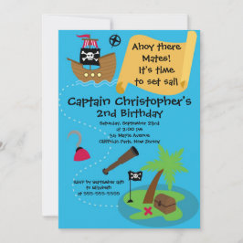 Cute Ahoy Mates Pirate Birthday Party Kaart