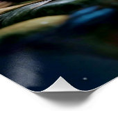 cute AI cat sits at lake / süsse KI Katze sitz Perfect Poster (Hoek)