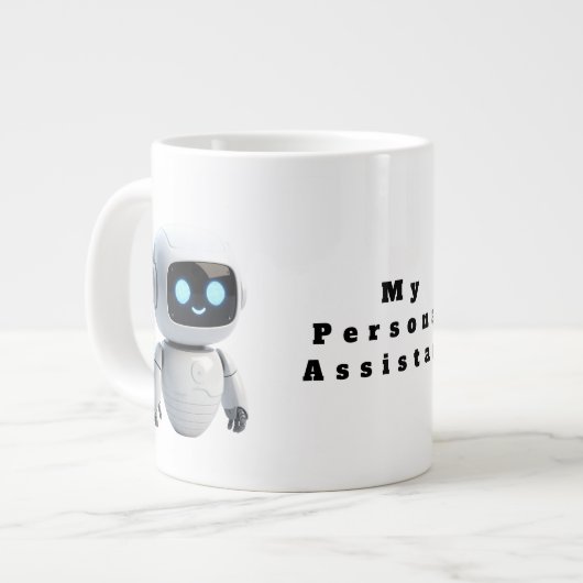 Cute AI Robot Coffee Mug - Tech Inspired Future Bu Extra Grote Beker (Voorkant links)