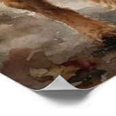 Cute Airedale Terrier Dog Art Imprimer Poster (Coin)