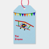 Cute Airplane Birthday Cadeaulabel (Achterkant)